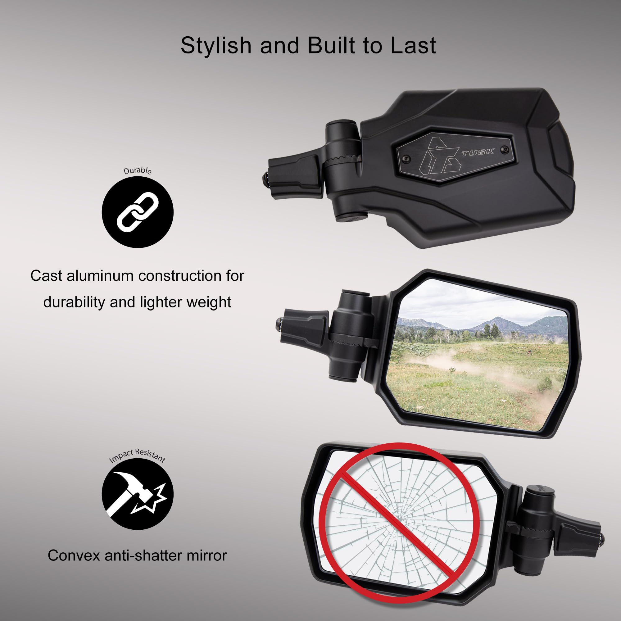 Amazon.com: Tusk Pivot Folding UTV Mirror Kit w/A-pillar Mounts